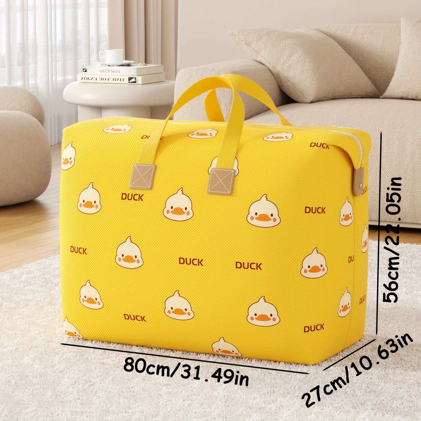 Cute Pattern Quilt Storage Bag - Large Capacity Moving Packing Bag for Dormitory, Foldable and Home Storage bag for Quilt, Clothing - Perfect Halloween or Christmas Gift