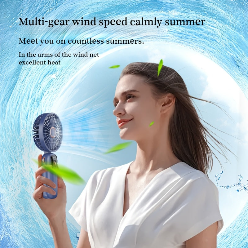 Get your hands on the perfect personal cooling solution with this Mini Portable Fan. This handheld fan is rechargeable via USB charging and comes with 100 speed settings for customized comfort. The fan is silent and small, making it ideal for use in