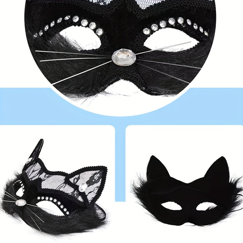 Get ready to stand out with this exotic animal cat mask! Made from PVC material, this embossed, non-stretch face covering is perfect for parties, Halloween, costume events, and cosplay. It's easy to clean with hand wash or dry cleaning, making it a