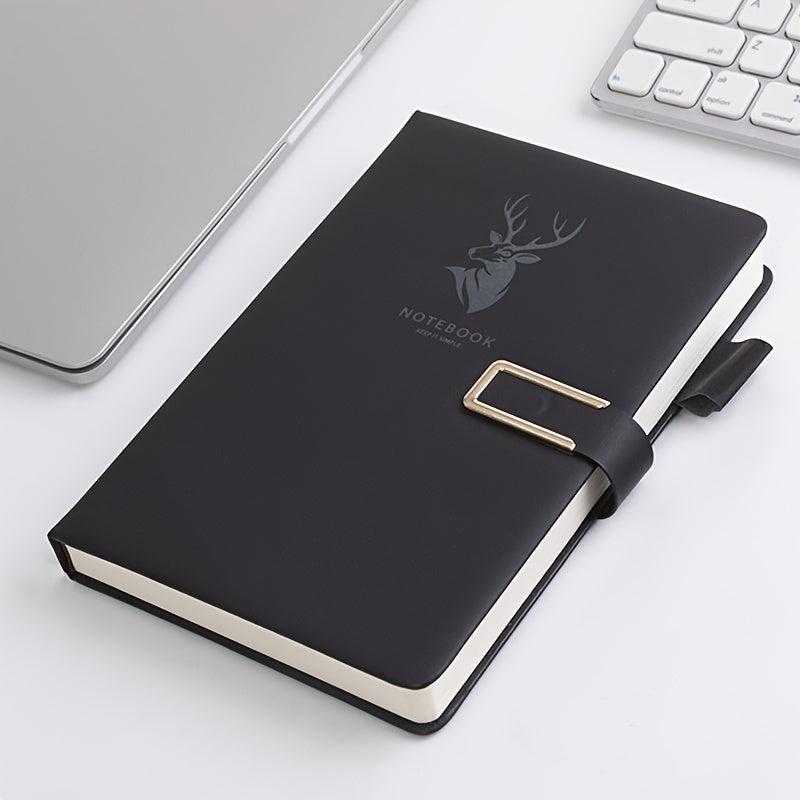 Premium faux leather notebook with buckle closure, 160 waterproof square grid pages for home, office, and study use.