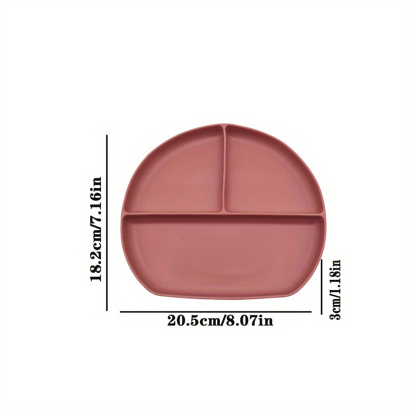 Силиконовая детская посуда с присосками и разделенной тарелкой для защиты от падений и проливаний