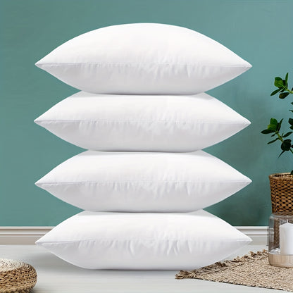 4 square cushion inner pillow inserts, soft and fluffy. Great for Christmas, Halloween, or home décor on bed or sofa.