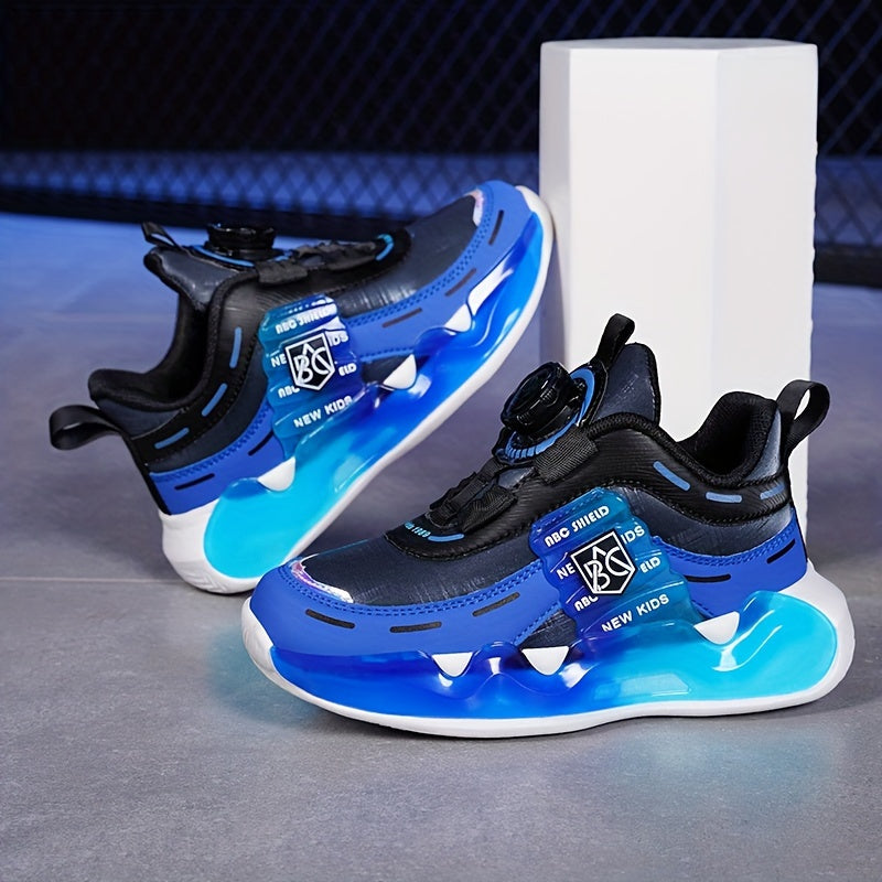 Casual cool platform sneakers with rotating button for girls, comfortable shock-absorbing sneakers for running basketball. 

Revised: Casual platform sneakers with rotating button and