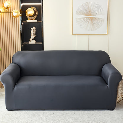 Modern sofa cover with non-slip elastic band, machine washable, made of 95% polyester and 5% spandex. Compatible with various sofa sizes, no printing, stitched craftsmanship, fabric weight of 100-120 g/m².