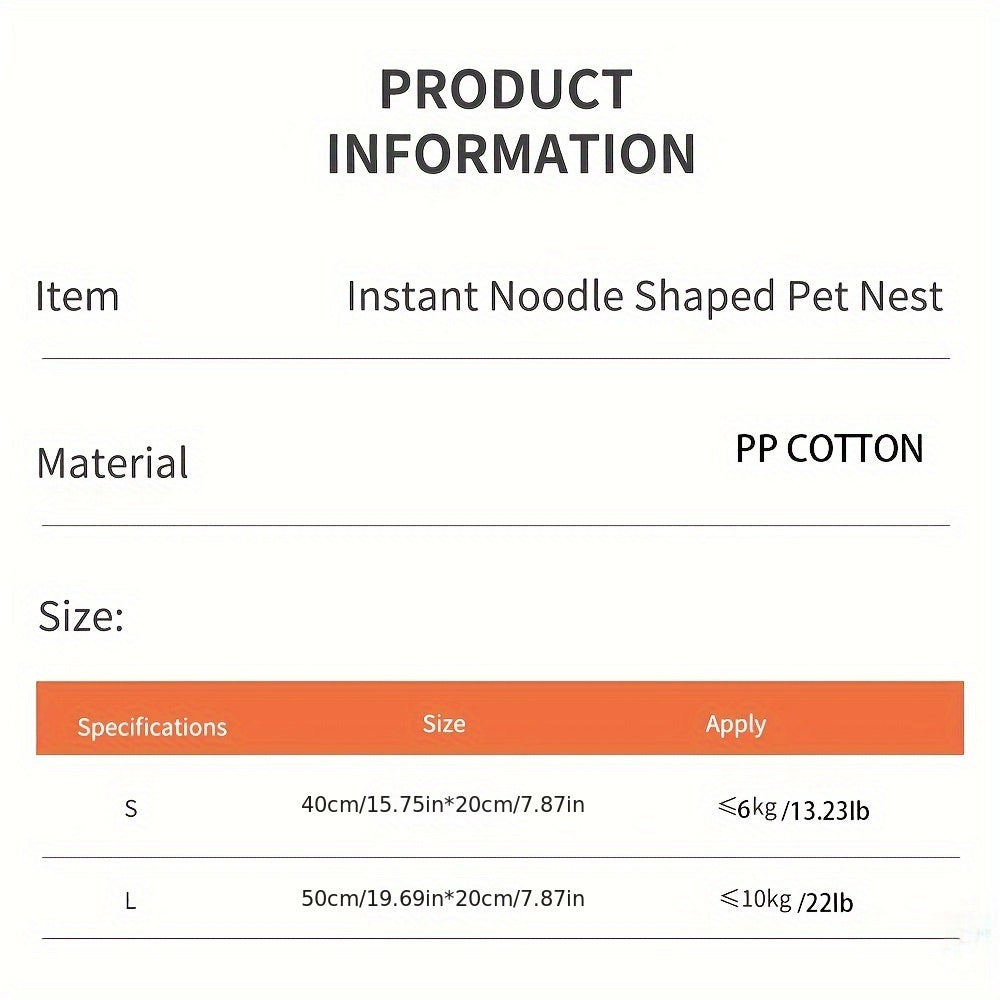 TOPETU Cozy Pet Nest - Large noodle bowl design with plush cushion, vintage style, non-electric, durable PP - ideal for dogs and cats.