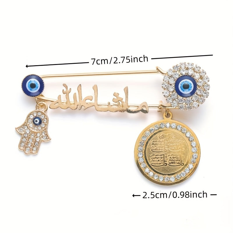 Fashionable Devil's Eye Brooch Pin - Alloy Accent for Collars & Apparel