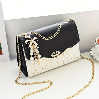 Stylish mini crossbody bag with sparkling details, lightweight PU material, adjustable strap, magnetic closure. Ideal for holidays and gifts.