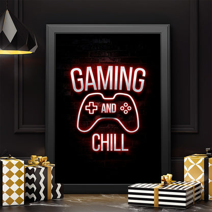 Set of 6 Modern Art Design Neon Style Wall Posters Featuring Video Gamer Quotes, Frames Not Included, Perfect Gifts for Room Decor, Playroom or Bedroom, A4 size 11.4"x8.3" (29x21cm)