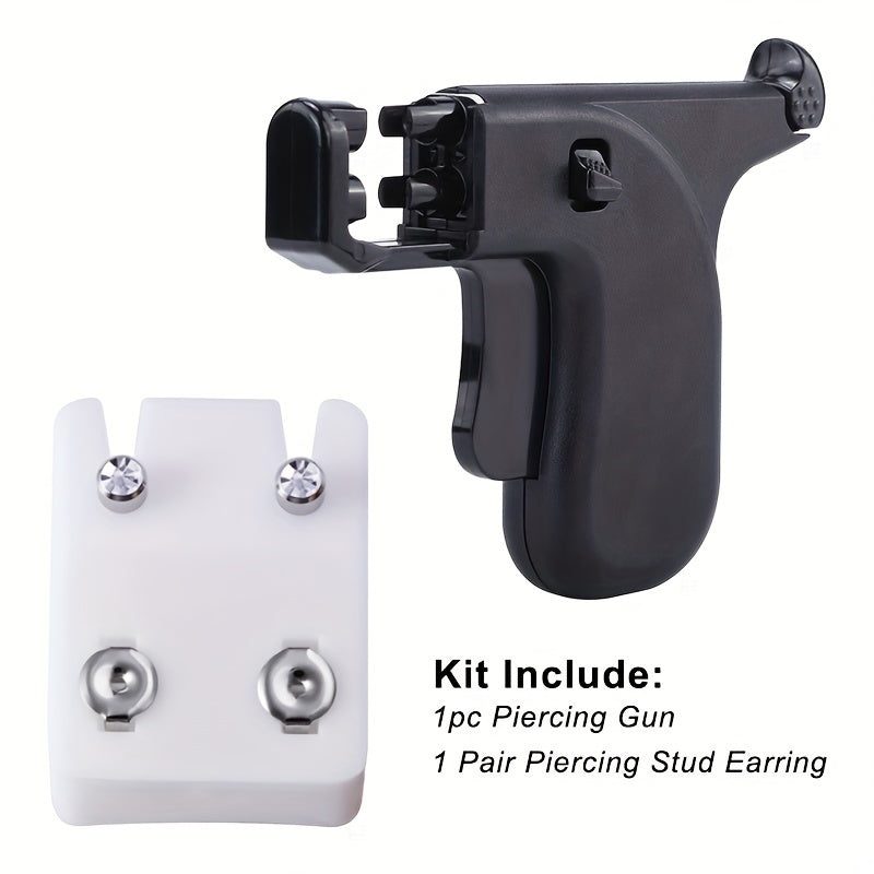 Ensure a comfortable and painless ear-piercing experience with our Professional Ear Piercing Tool Kit, featuring a safe and sterile piercer machine and studs. Perfect for both salon and at-home use.