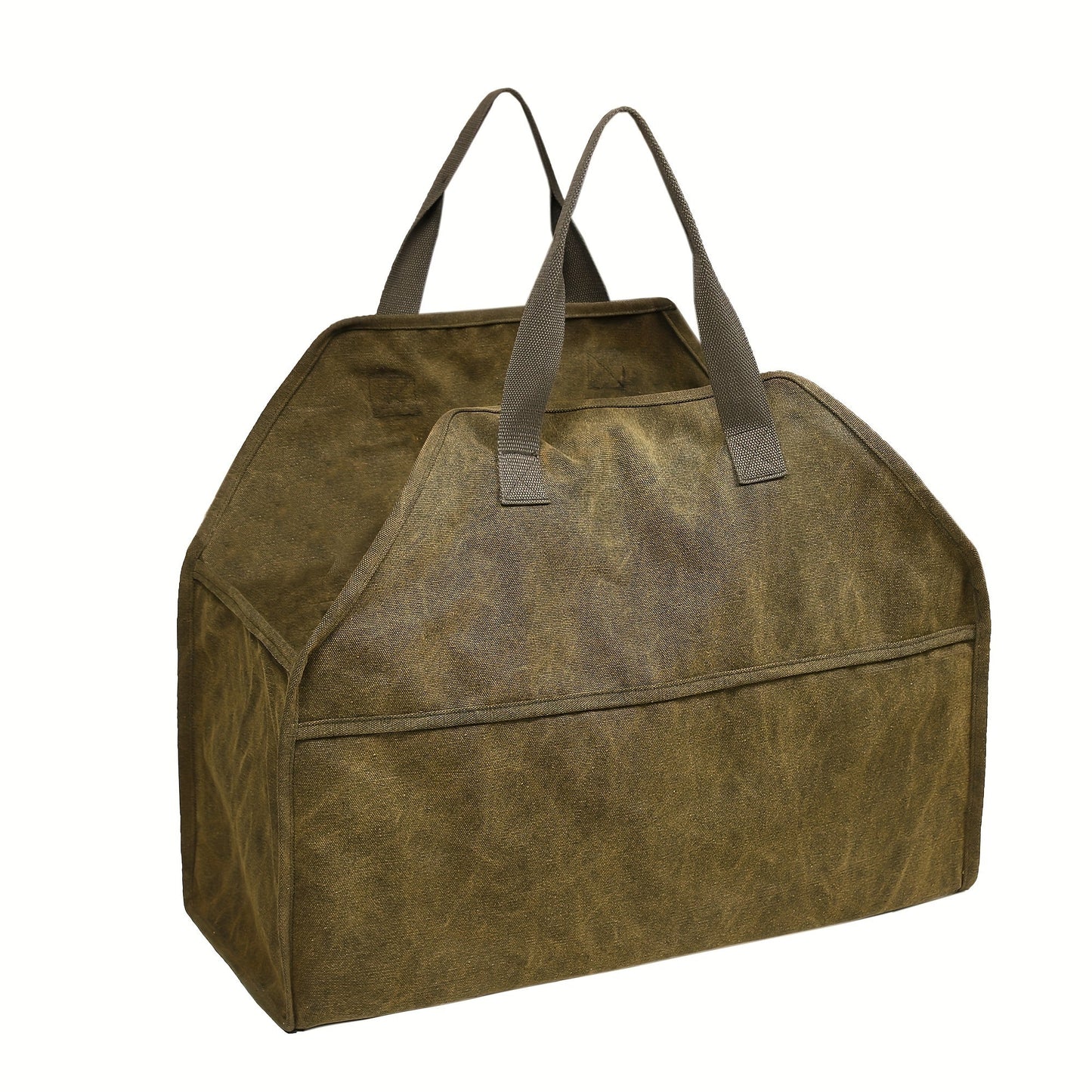 Sturdy Canvas Firewood Tote - Outdoor Storage Bag for Heating, Cooling, and Air Purifier Supplies