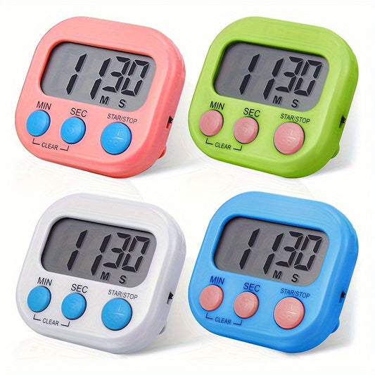 Digital Kitchen Timer Set of 4, with Magnetic Backing, Counts Up and Down in Minutes and Seconds for Cooking, Baking, Sports, Games, and Office Use (Battery Not Included)