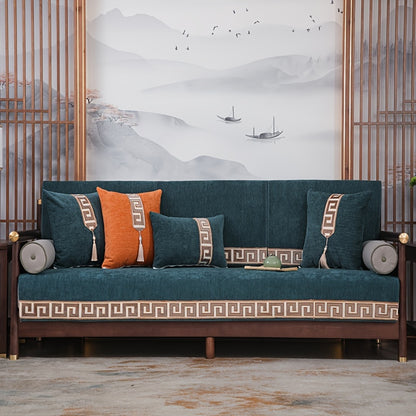 Chinese style dustproof sofa slipcover for all seasons, suitable for bedroom, office, and living room.