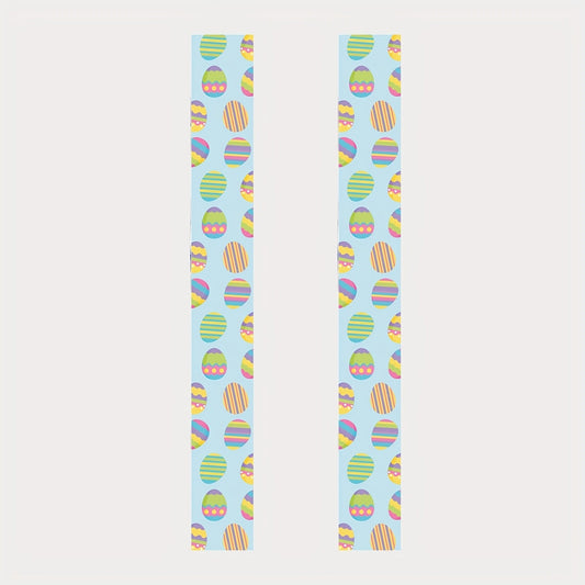 A set of colorful Easter egg print refrigerator handle covers designed to protect door handles from slips, oils, and stains. These reusable protectors feature a vibrant design perfect for both home and hotel use.