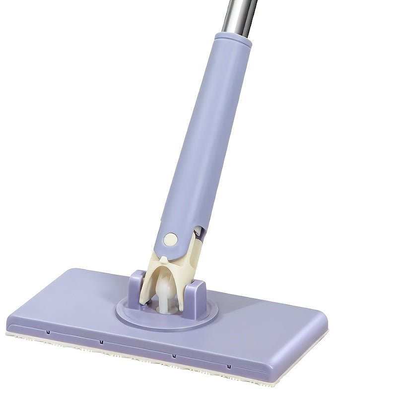 Get your hands on the 1pc Versatile Flat Mop with Automatic Clip for easy cleaning in Kitchens, Bathrooms, Living Rooms, and more. Comes with multiple pads for dusting and glass wiping.