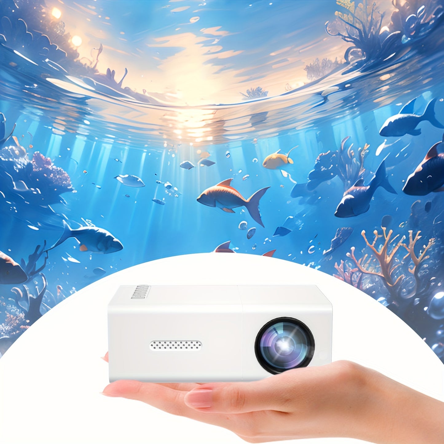 Mini projectors compatible with GTEQY Quick Focus for family bedroom movie viewing. Works with Android, Windows, TV Stick, TV, SD, and USB devices.