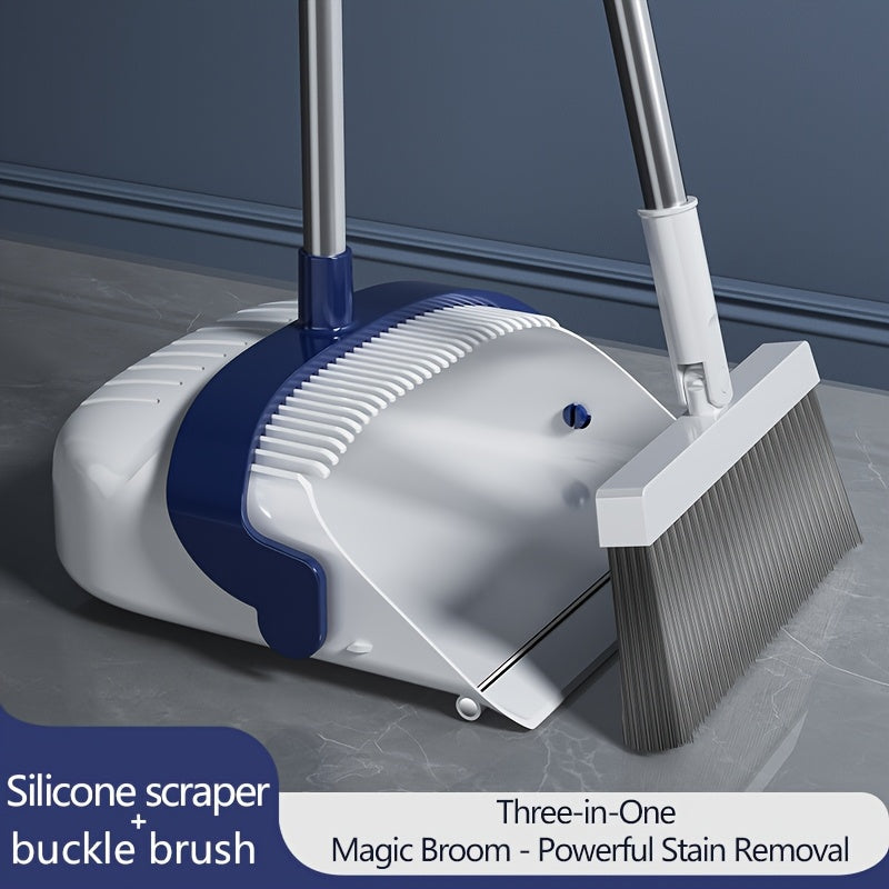 All-in-One Home Cleaning Set: Includes Long-Handle Broom & Dustpan Set with Rotating Design and Built-In Comb - Ideal for Removing Dust, Pet Hair & Small Debris in Living Spaces, Kitchens, Offices, and More. Great for Back to School or Keeping Your Space