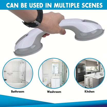 One essential safety handle for shower and bathtub, designed for seniors and individuals with disabilities. This suction cup handle is compatible with tiles, glass, and solid surfaces in the restroom.