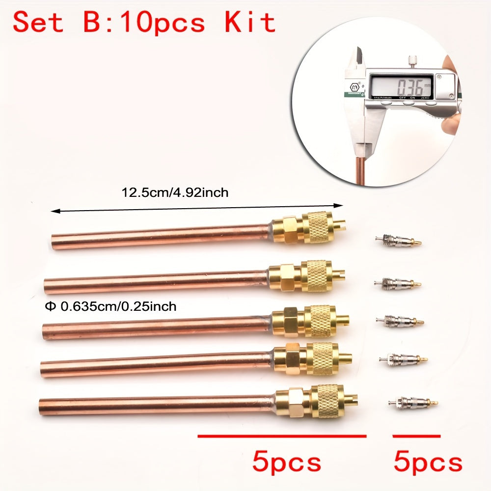 В комплект A входит комплект из 10 клапанов доступа 1/4&quot; и комплект из 5 клапанов для систем отопления и охлаждения, не требующих электричества.