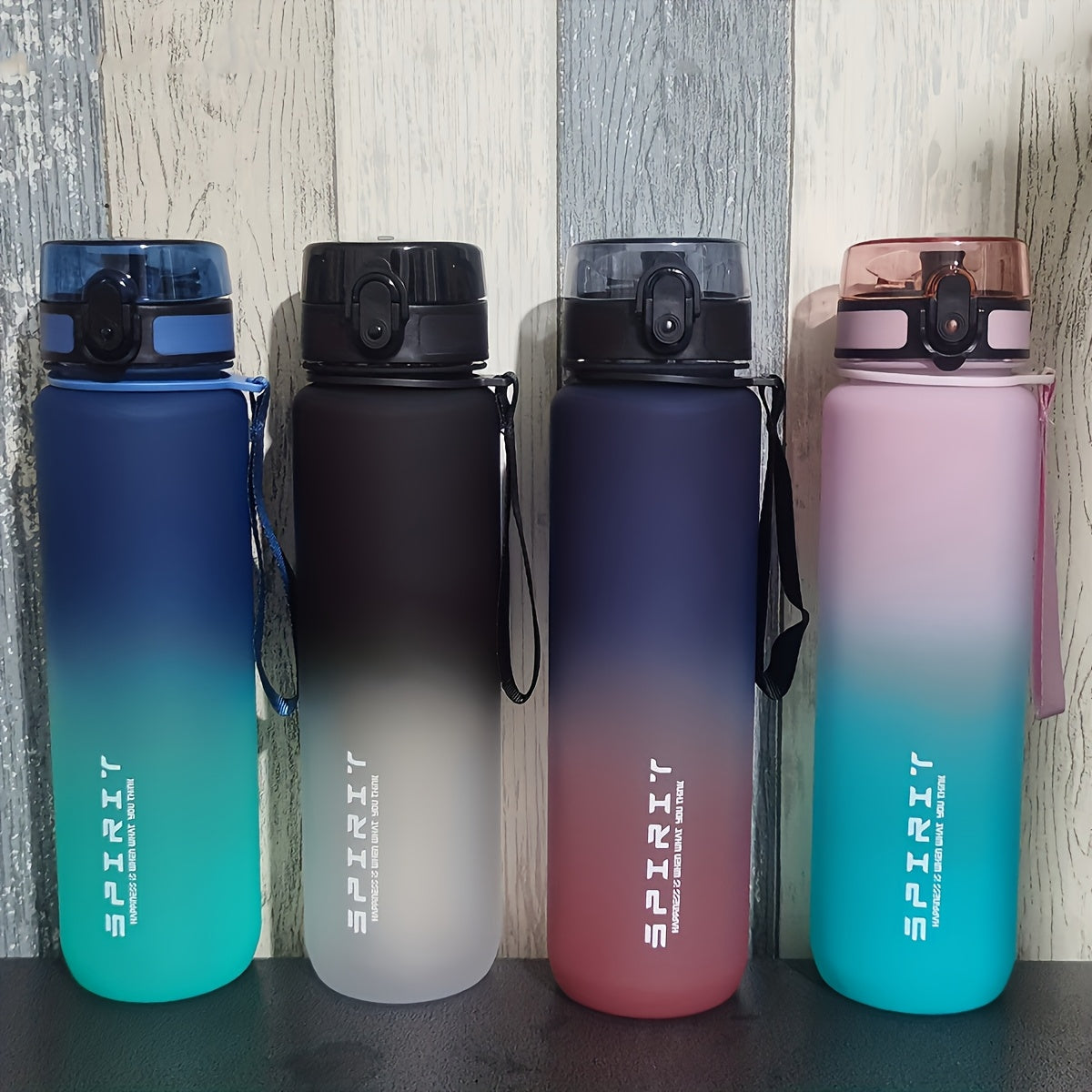 Leak-proof 34oz sports water bottle for gym, fitness, and outdoor use. Durable and portable with food-grade material (hand wash only).