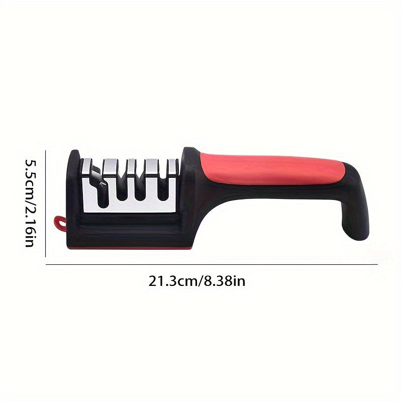 The knife sharpener measures 5.08 x 10.16cm, perfect for sharpening your kitchen knives professionally.