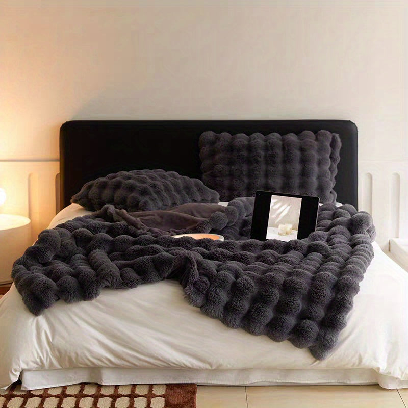 Soft and cozy plush blanket, perfect for travel, sofa, bed, and home décor - ideal gift for loved ones.