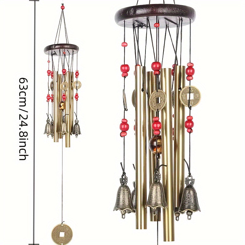 Creative copper bell wind chime for home decoration.