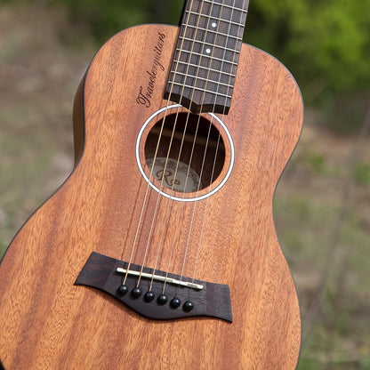 RP TG100 Compact 76.2cm Acoustic Travel Guitar - Ideal for Family Gatherings & Beginners, Rosewood Neck, Sapele Back & Sides, Bone Nut