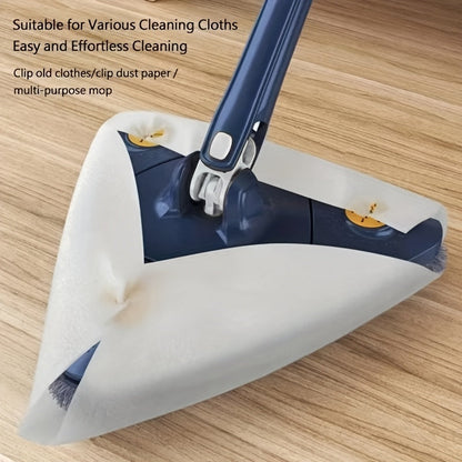 The versatile 360-Degree Rotating Triangle Mop comes with 1 mop and 5 cloth pieces. It is adjustable, retractable, and perfect for comprehensive cleaning on all surfaces. Ideal for home use and a must-have in your cleaning supplies collection.