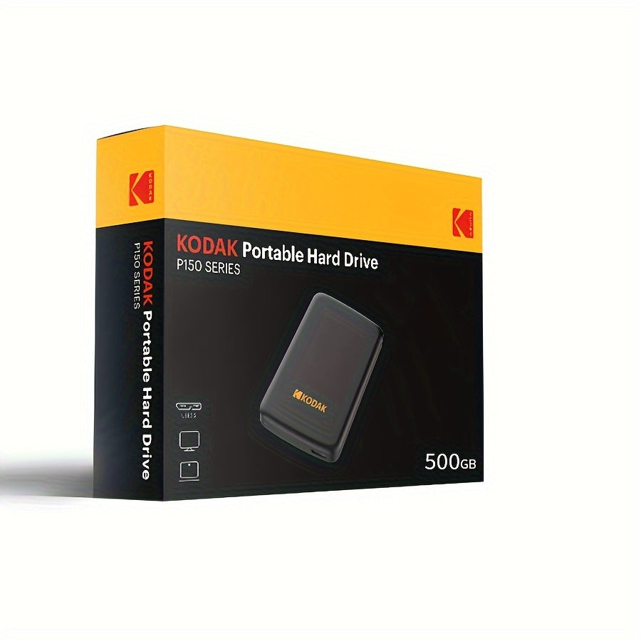 Портативный внешний жесткий диск Kodak P150 - 500 ГБ USB 3.0 для быстрых и стабильных резервных копий и хранения. Прочный корпус с надежным вариантом резервного копирования.