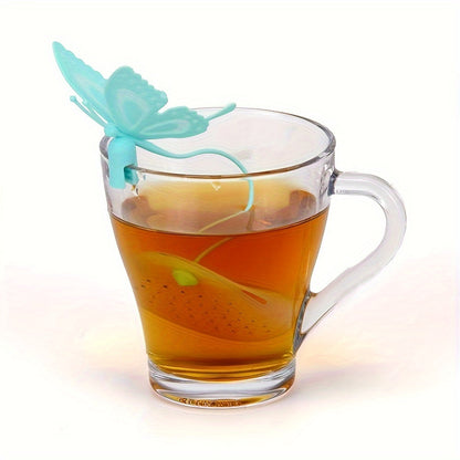 Transparent Butterfly-Shaped Silicone Tea Infuser - Reusable Loose Leaf Strainer for Home and Restaurant Use (1 piece)