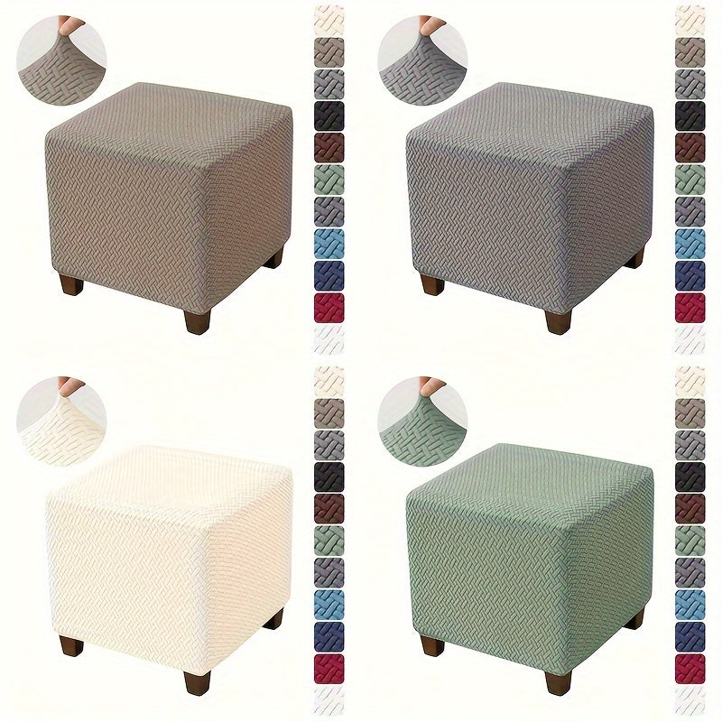 Polyester spandex stool cover with elastic closure, machine washable. Small size.