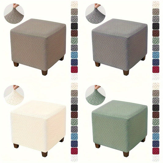 Polyester spandex stool cover with elastic closure, machine washable. Small size.