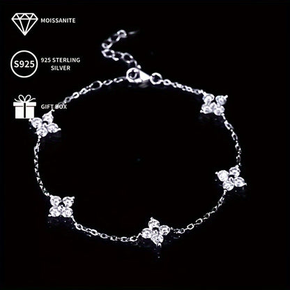 This stunning S925 Sterling Silver Moissanite Hexagonal Star Bracelet is the ideal gift for Mother's Day, Valentine's Day, any travel adventure, vacation, birthday celebration, or family gathering.