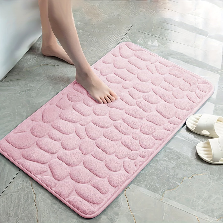 Ultra-absorbent bath mat with high-density memory foam, non-slip design, and super soft luxury feel, perfect for tubs and showers.