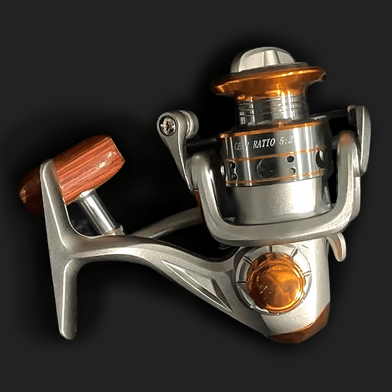 Rsenr High-Performance Spinning Fishing Reel with Stainless Steel & Copper/Aluminum Alloy, Smooth Bearings, Durable Wooden Handle - Ideal for Freshwater & Saltwater Fishing.