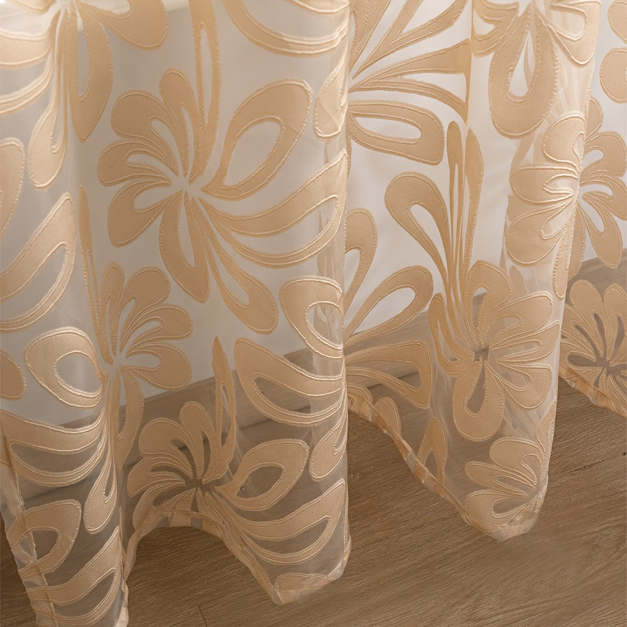 Set of 2 lovely floral pattern curtains with rod pocket design, perfect for enhancing the decor of the living room, bedroom, dining room, balcony, office, or any room in your home.