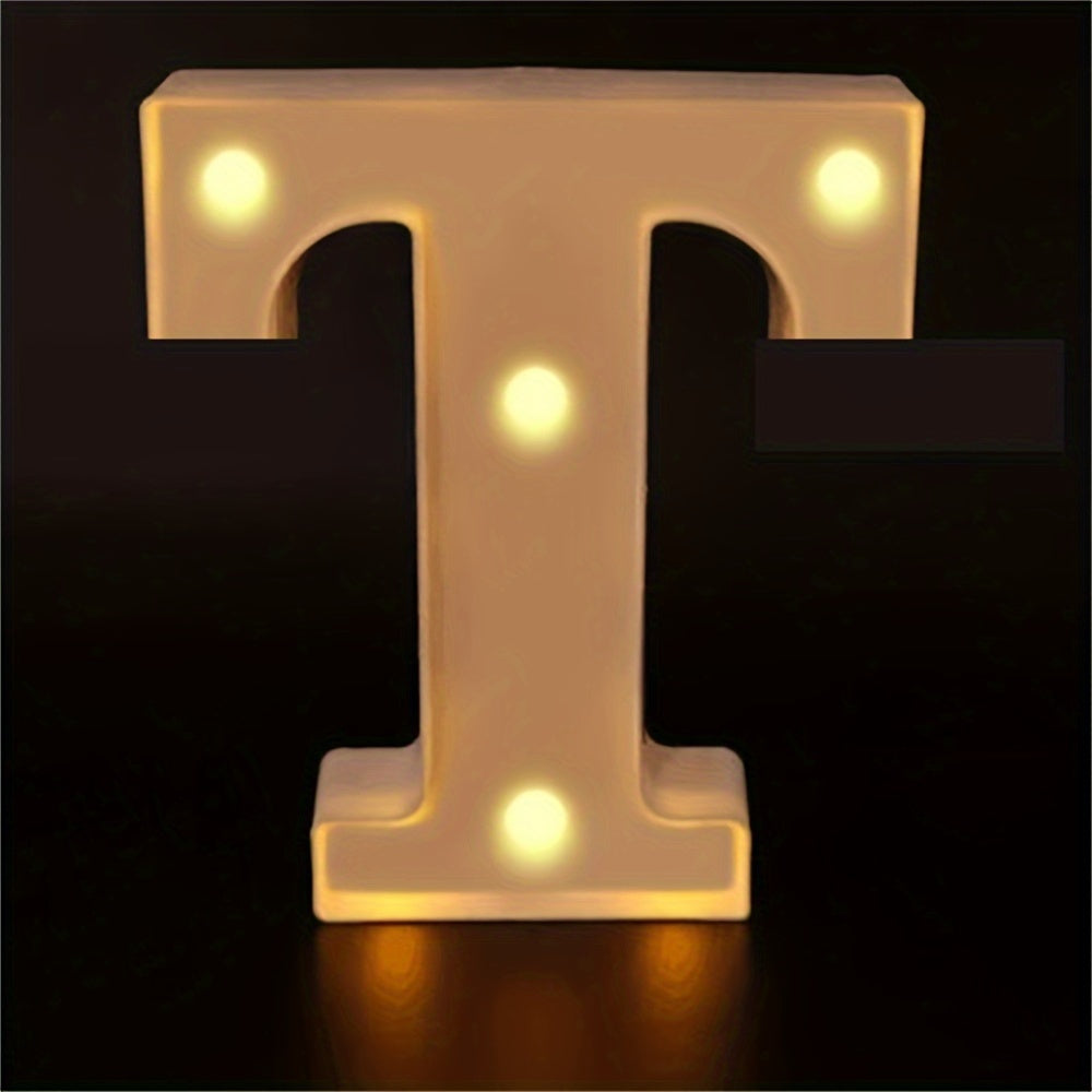 Elegant 16cm LED Alphabet & Number Night Lights - Battery-Powered, Warm White Glow for Home Decor, Events, Holidays - High-Quality, Easy to Install.