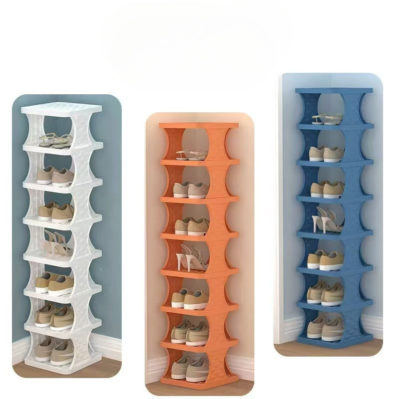 Multi-layer shoe cabinet with a dust cover, perfect for saving space - Simple assembly, spacious, and convenient for storage in homes and dorm rooms.