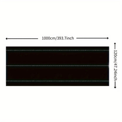 1 Roll of Agricultural Weed Control Mulch in black plastic, with widths of 59.99cm, 79.98cm, 100.0cm, 119.99cm, and 149.99cm, and a length of 10.0 meters