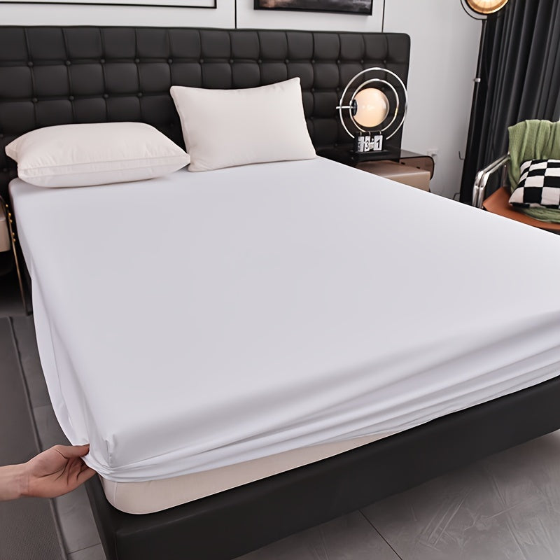 Upgrade your bedding with our Ultra-Soft Waterproof Fitted Sheet in Solid Black. Made with breathable and comfortable material, this sheet features deep pockets for a secure fit. Easy to machine wash, this sheet is perfect for any bedroom, guest room