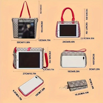 New fashion six-piece set handbag for spring and summer with one-shoulder design and large capacity