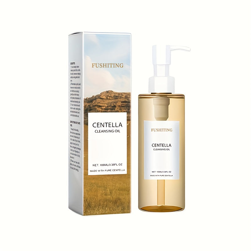 FUSHITING Centella Cleansing Oil 100ml - Gentle cleansing oil for face, lips, and eyes - Refreshing, mild, and lightweight