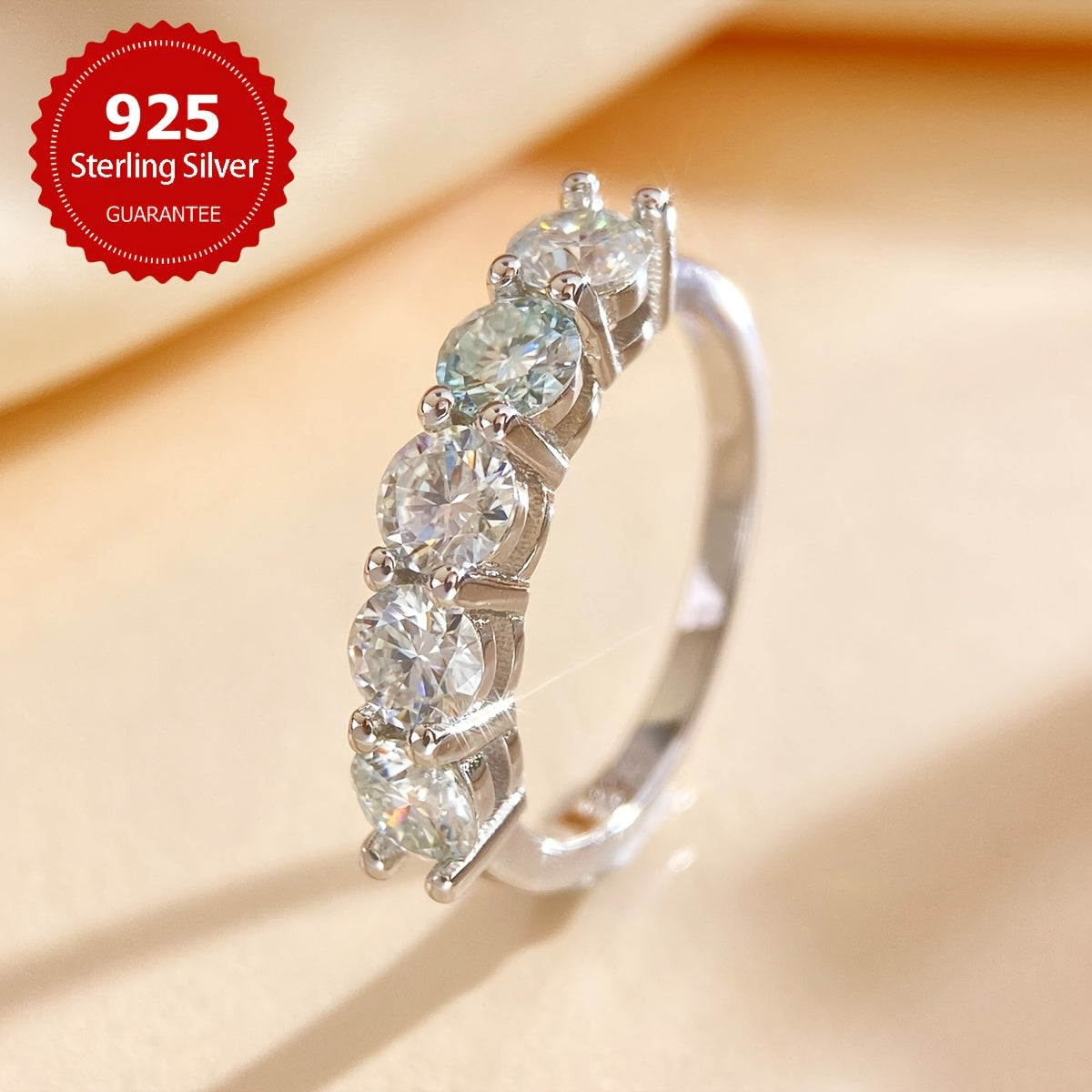 1.5 Carat Sparkle Moissanite Eternity Ring - Perfect for Engagement, Wedding, Anniversary, or Valentine's Day! Made with Hypoallergenic s925 Sterling Silver - A Luxury Gift for Her