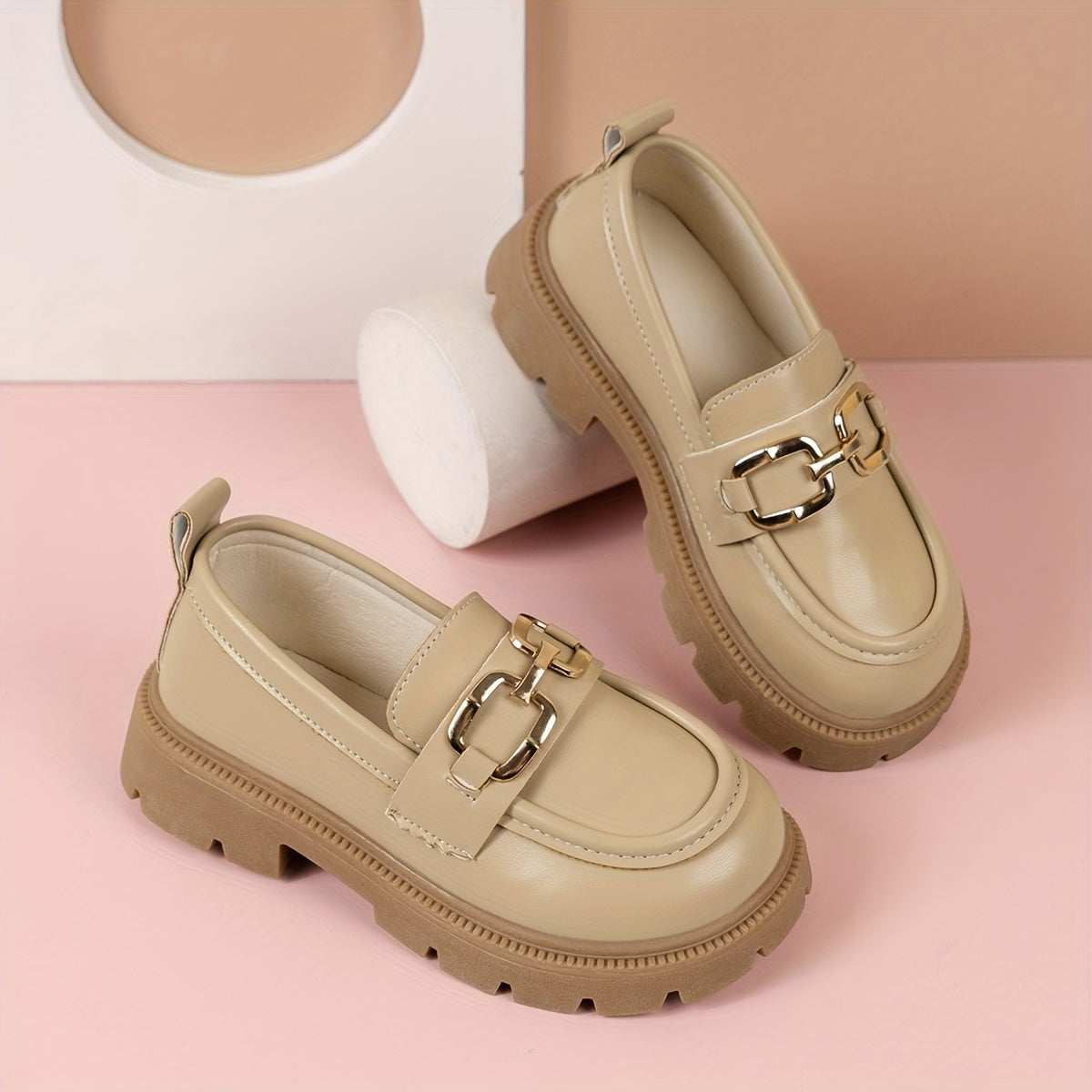 Non-slip horsebit loafers for girls, perfect for spring and summer.