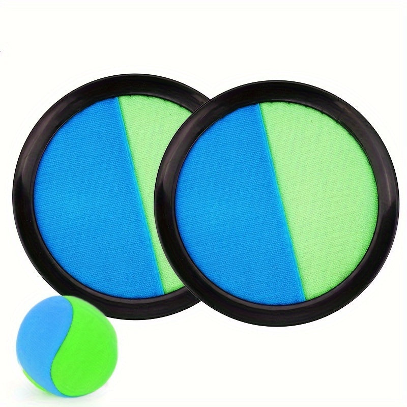 Kids Sticky Ball set with 19cm mixed color plastic fly disc and suction cup for interactive throw and catch game. Great for school and family fun activities.