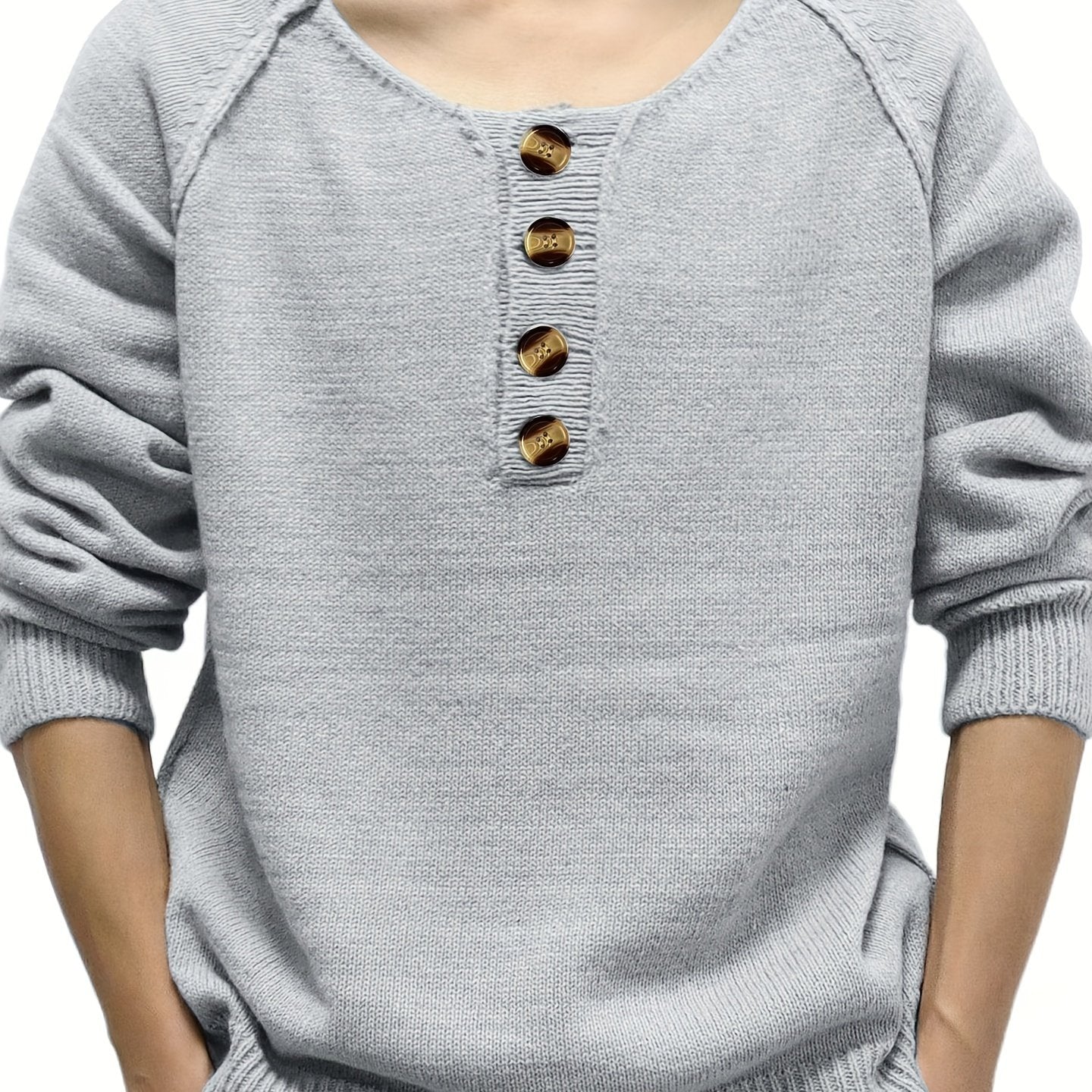 Upgrade your look with a stylish men's sweater with long sleeves and a cable knit design.