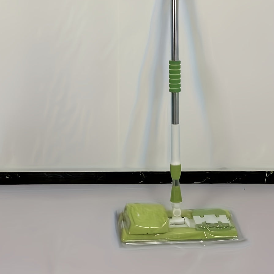 Speedy Delivery and Top-Rated! Extra Large Flat Mop Set featuring Stainless Steel Handle, Ideal for Bedroom, Kitchen, Living Room, and Wall Cleaning. Includes 2 Reusable Pads.