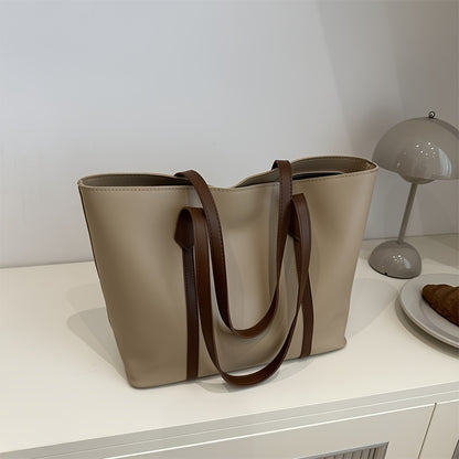 Women's lightweight tote for daily commutes or going out, with double handles and polyester lining - a fashionable handbag for students.