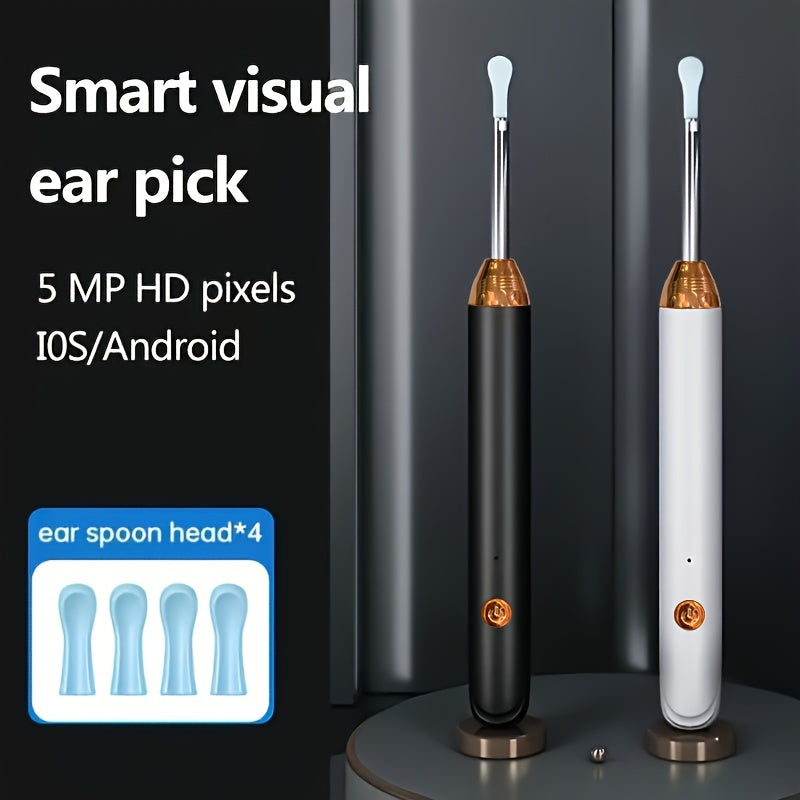 Ear wax removal kit with 8 pieces including tools with camera and light, along with 6 ear spoons.