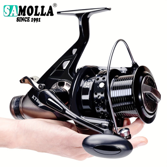 Samolla Dual Drag Spinning Reel, ideal for Carp Fishing, 3000-8000 Series, Ambidextrous Design, Graphite & Aluminum Alloy